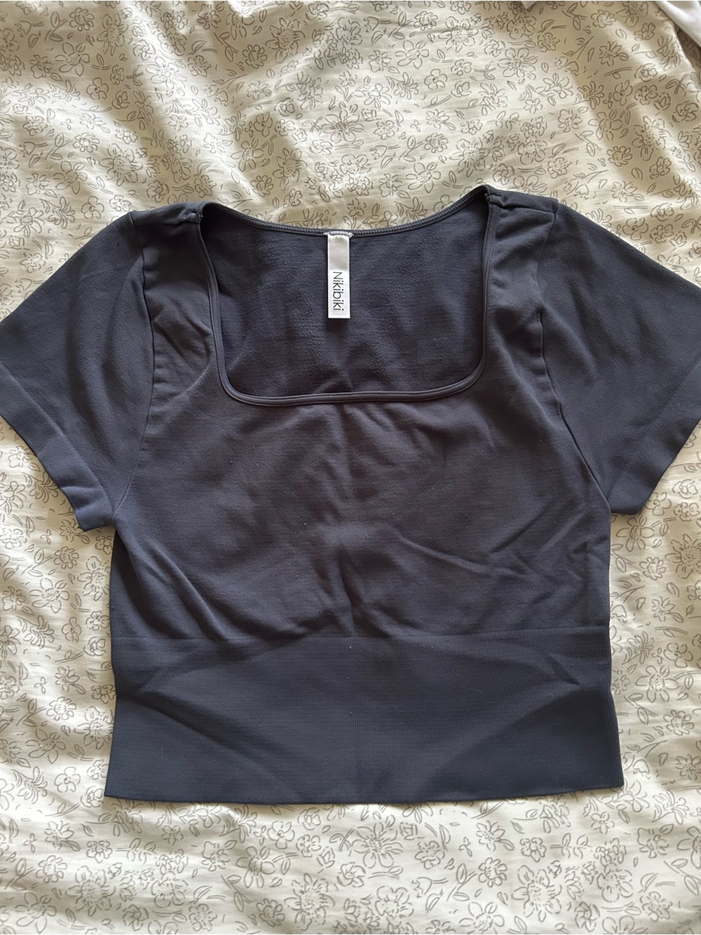 Nikibiki Black Square Neck Crop Top